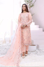 Hayat 03-Piece Embroidered Chiffon Suit