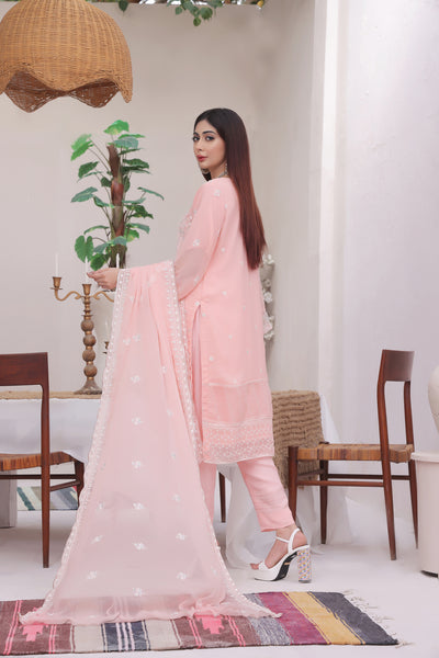 Duchess 03-Piece Embroidered Chiffon Suit