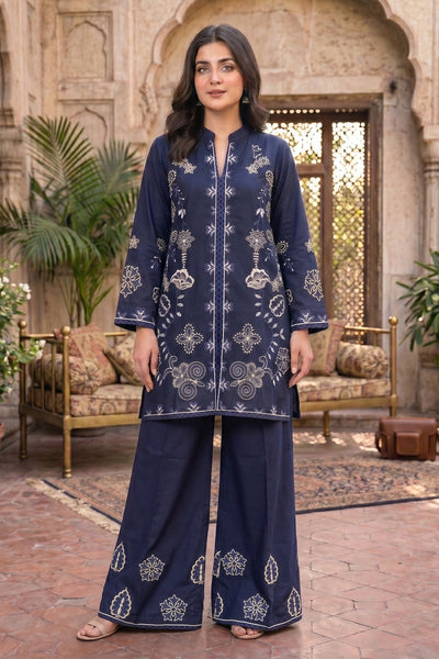 Pine 2 Pcs Embroidered Lawn Co-ards Set | Blue