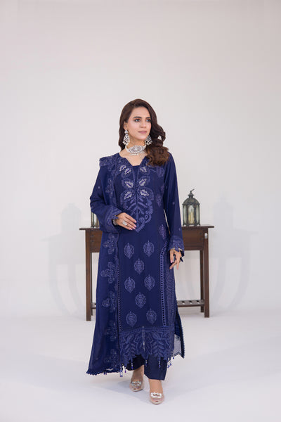 Grace Ready To Wear Luxry Chiffon Dress BLUE
