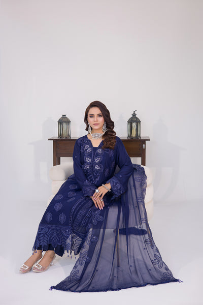 Grace Ready To Wear Luxry Chiffon Dress BLUE