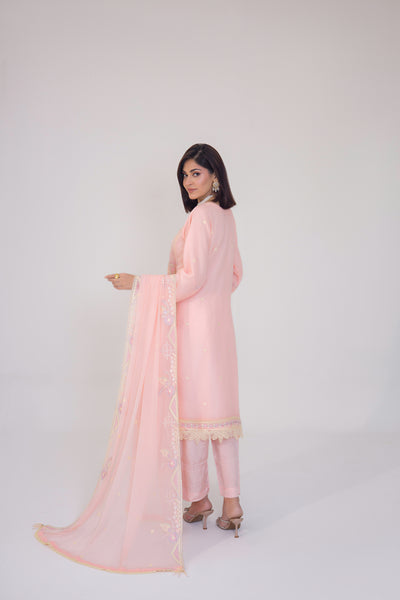 Grace Ready To Wear Luxry Chiffon Dress Peach