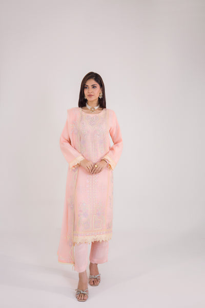 Grace Ready To Wear Luxry Chiffon Dress Peach