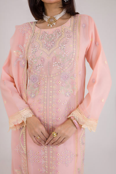 Grace Ready To Wear Luxry Chiffon Dress Peach