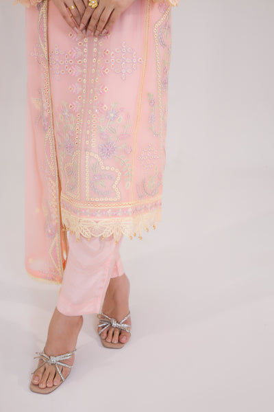 Grace Ready To Wear Luxry Chiffon Dress Peach