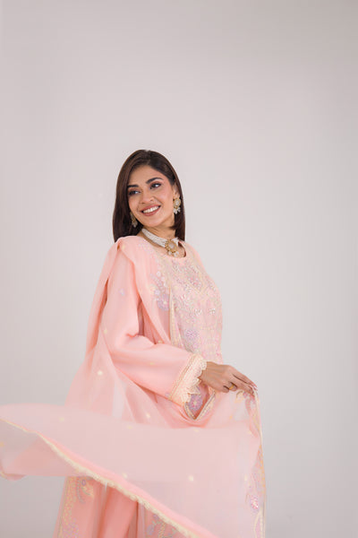 Grace Ready To Wear Luxry Chiffon Dress Peach