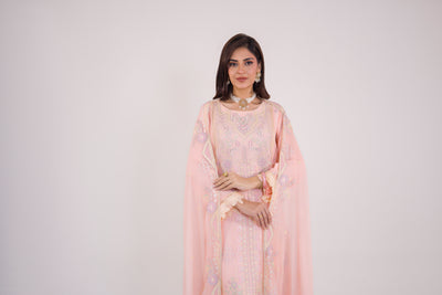 Grace Ready To Wear Luxry Chiffon Dress Peach