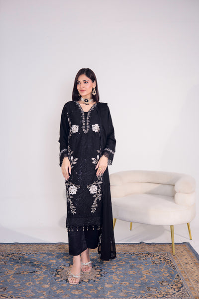 Grace Ready To Wear Luxry Chiffon Dress Black