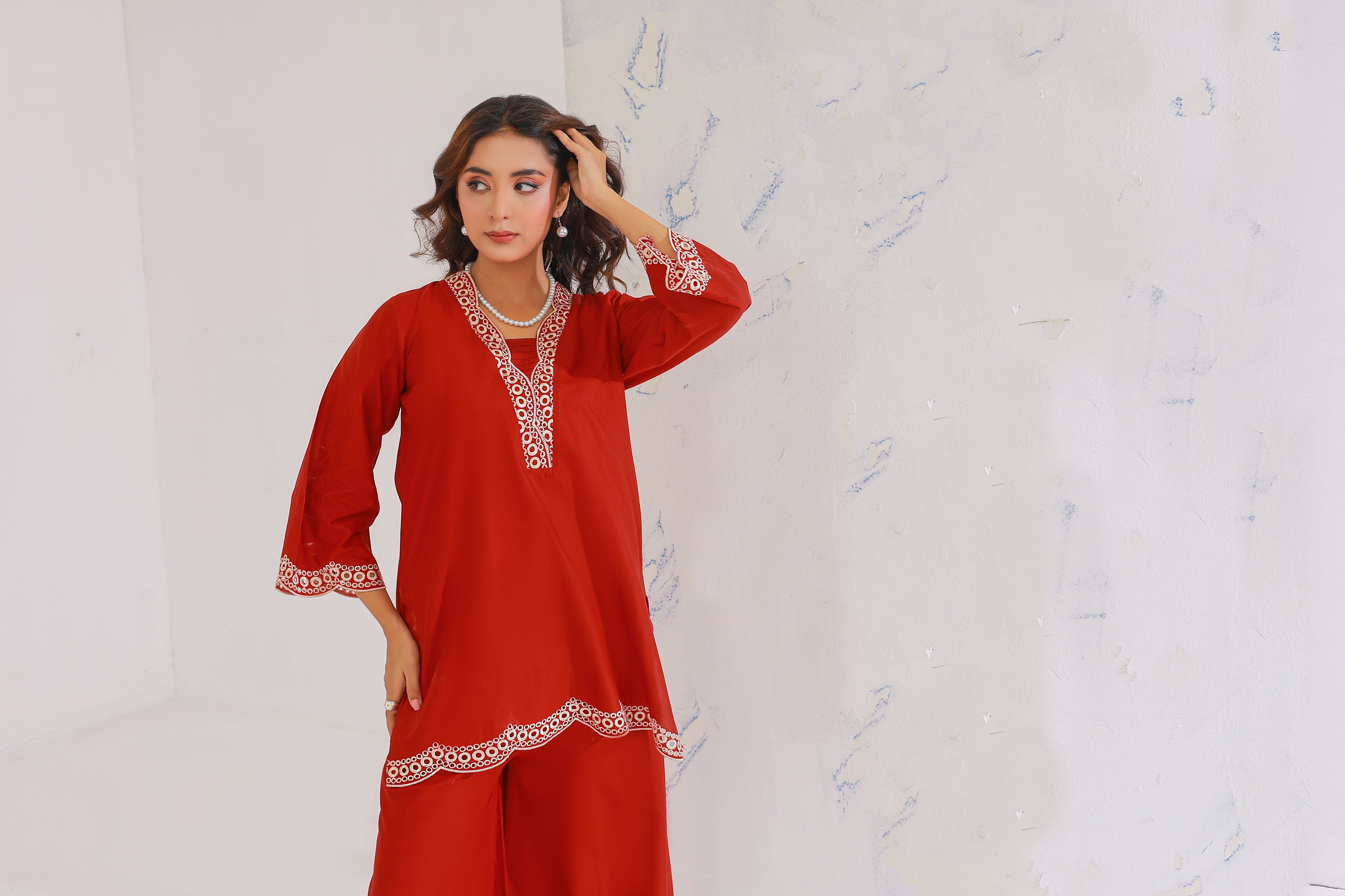 Rose 02Pcs Ready To Wear Emboridered Lawn Co-ords Sets