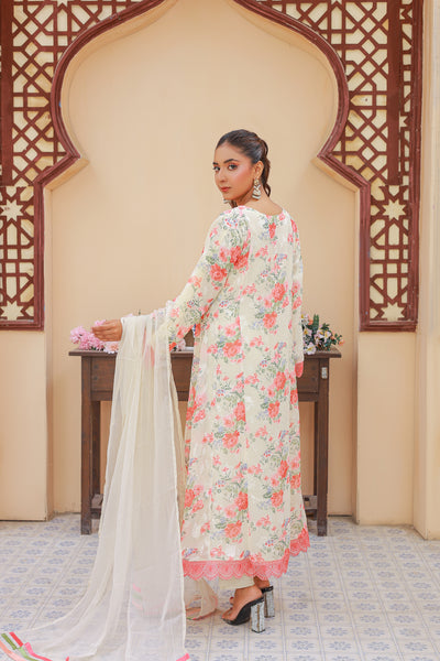 Florence Printed And Chiffon Embroidered Maxi