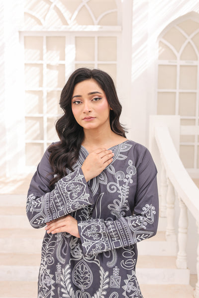 LEGACY 2 Pcs Embroidered Lawn Co-ards Set (Grey)