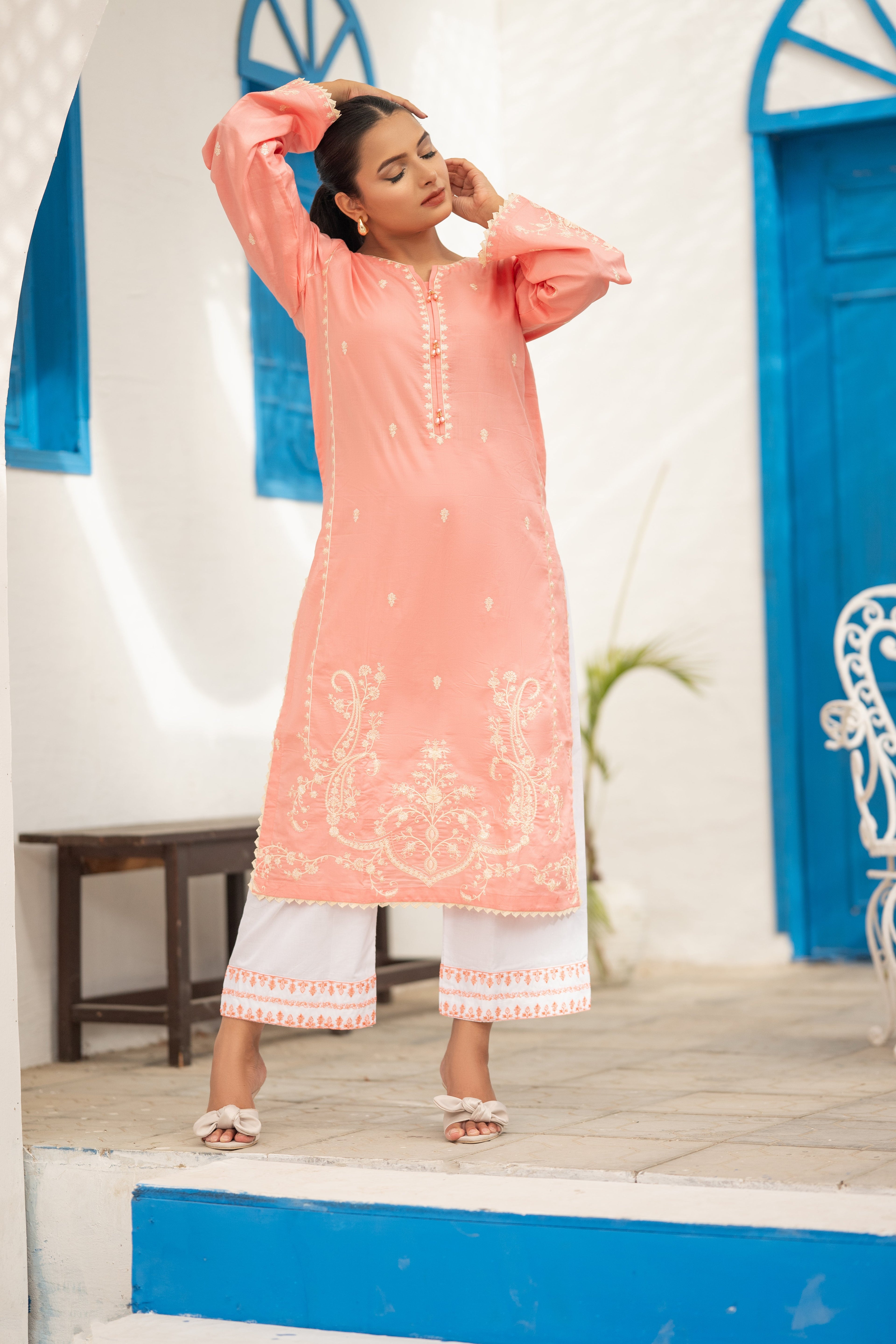 Pearl  02-Pcs Pearl Embroidered Lawn Suit Ready to Wear