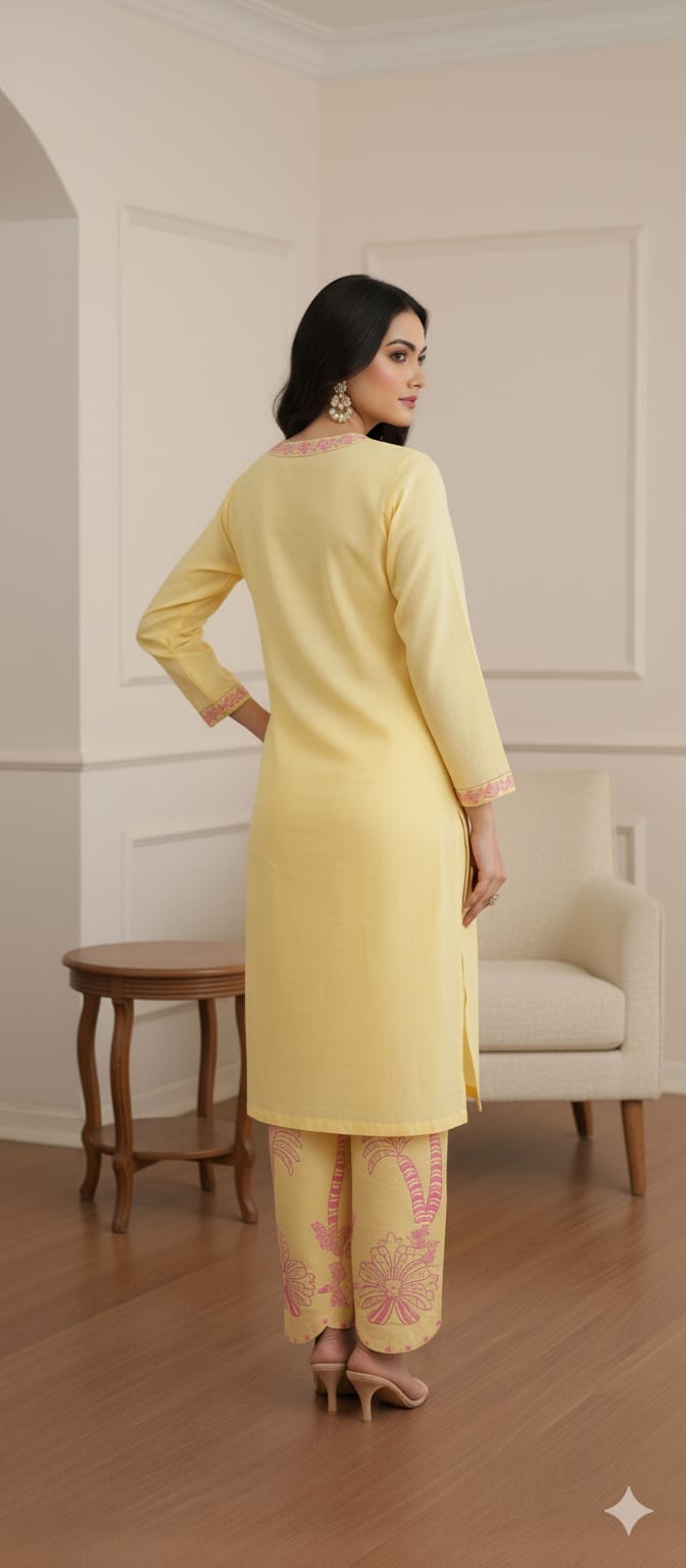 2 piece Lawn Suit with Cotton Trouser -Ready to Wear