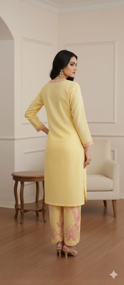 2 piece Lawn Suit with Cotton Trouser -Ready to Wear