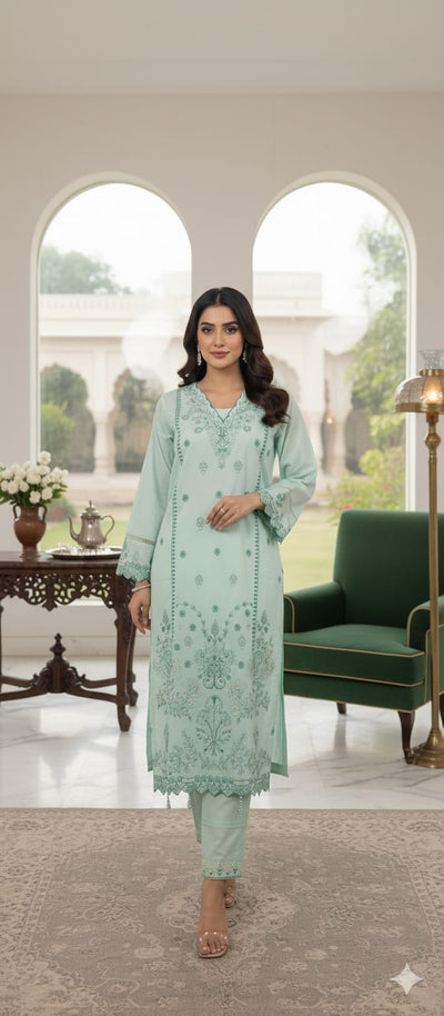 3 Piece Stitched Lawn  suit