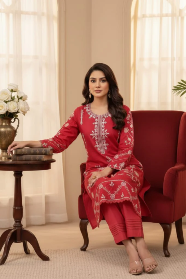 2 Piece Stitched Lawn suit -Ready  to wear