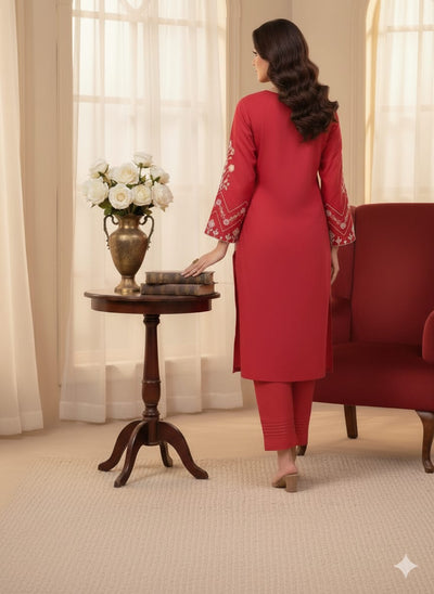 2 Piece Stitched Lawn suit -Ready  to wear