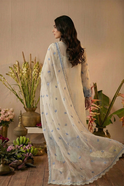 03-Piece Ready-To-Wear Luxury Chiffon Suit – Powder Blue