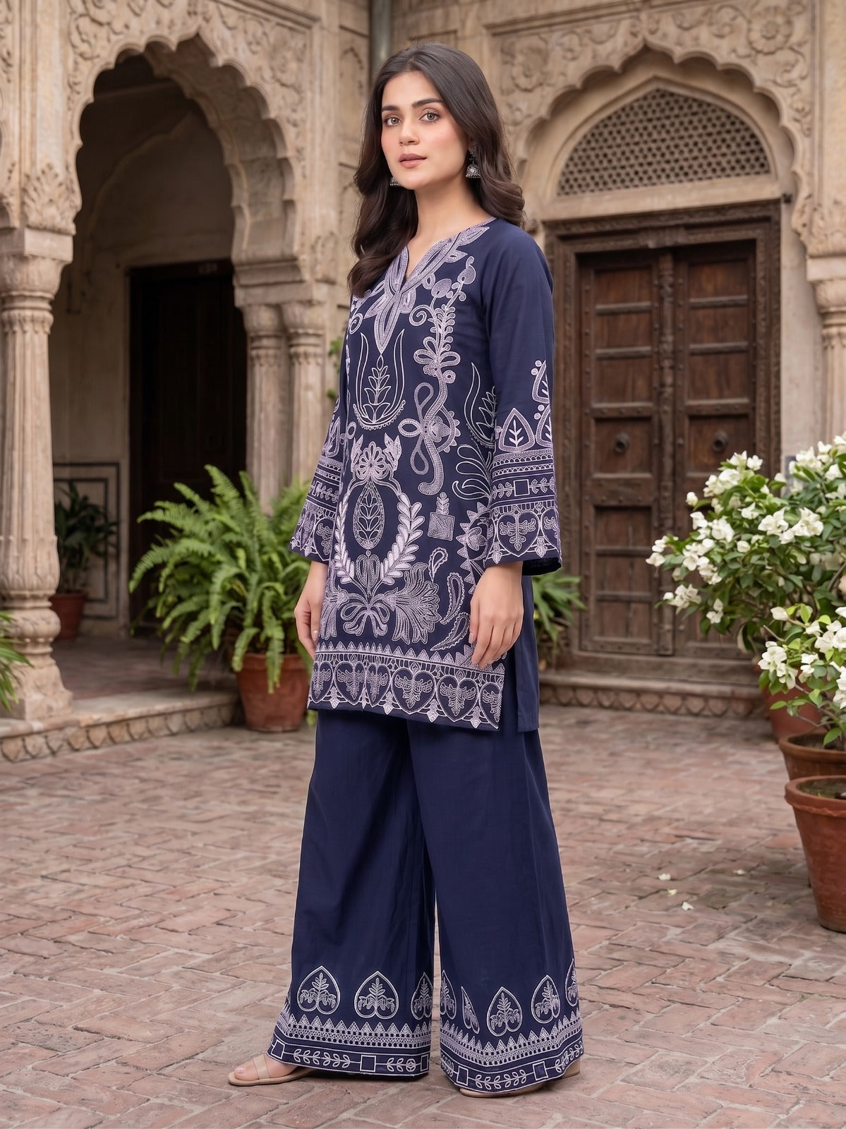 LEGACY 2 Pcs Embroidered Lawn Co-ards Set (Blue)