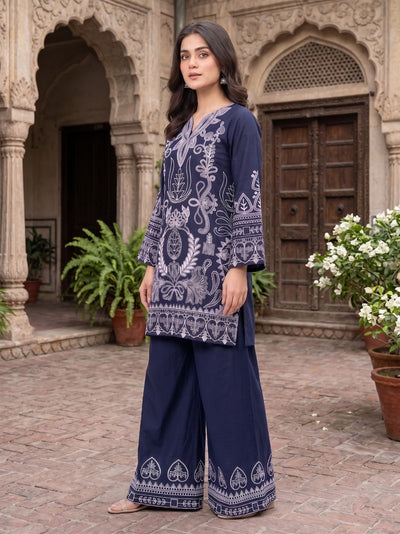LEGACY 2 Pcs Embroidered Lawn Co-ards Set (Blue)