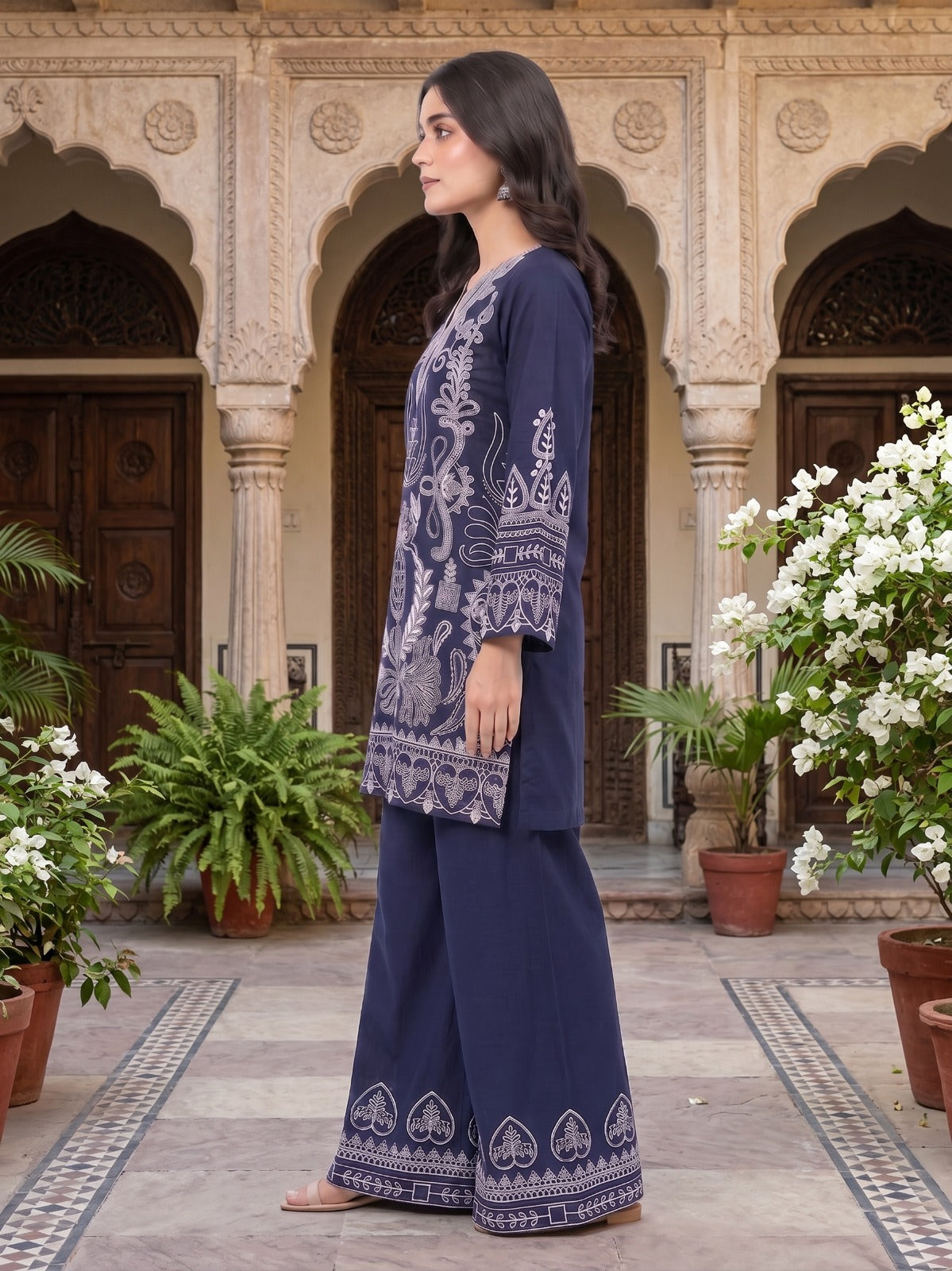 LEGACY 2 Pcs Embroidered Lawn Co-ards Set (Blue)