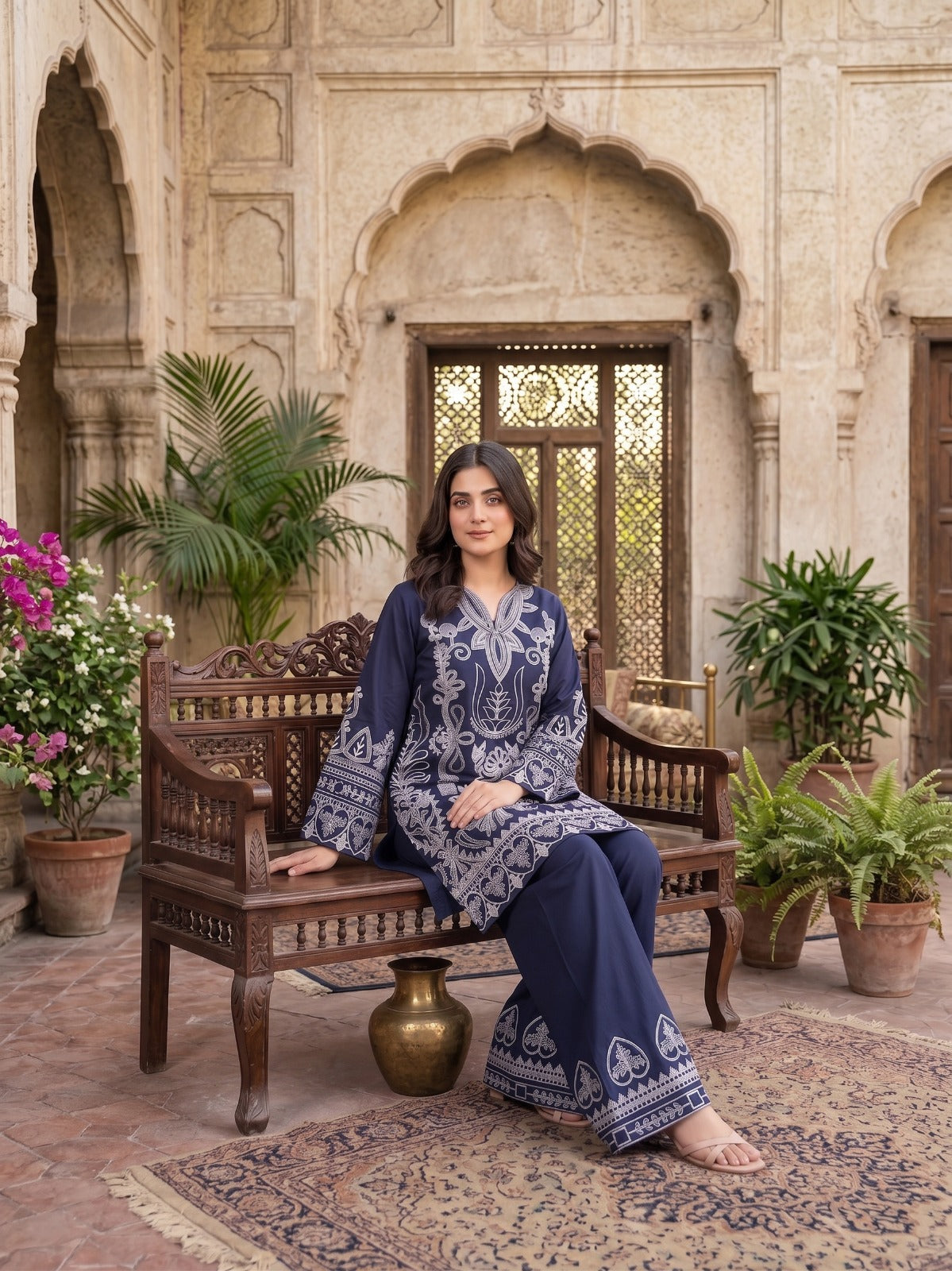 LEGACY 2 Pcs Embroidered Lawn Co-ards Set (Blue)