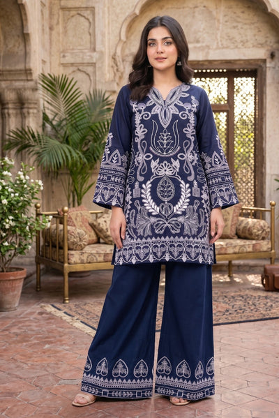 LEGACY 2 Pcs Embroidered Lawn Co-ards Set (Blue)