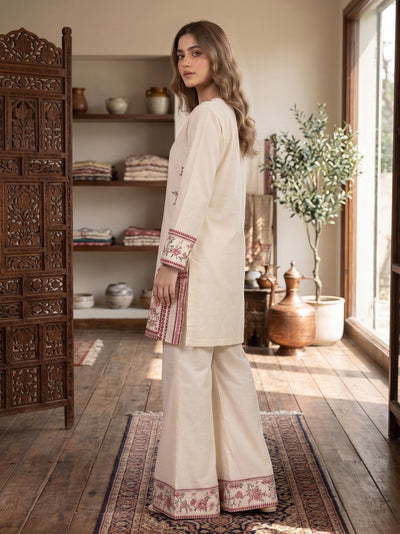 Tesoro 2 Pcs Embroidered Lawn Co-ards Set Off-White