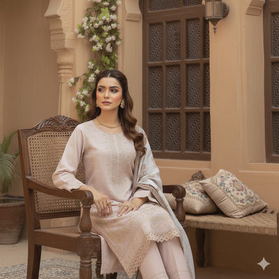 3 Piece Stitched Lawn Suit -Ready to wear