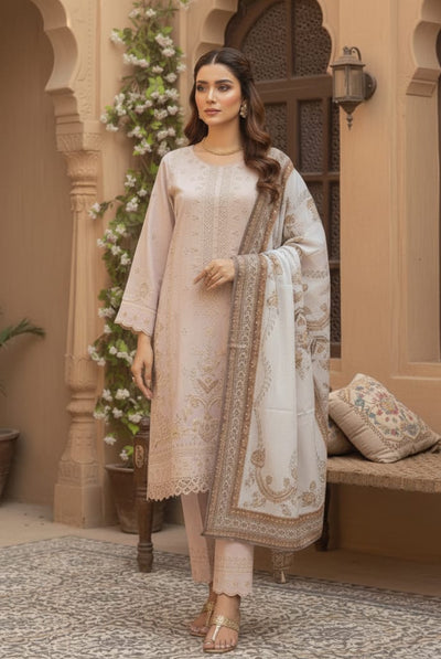 3 Piece Stitched Lawn Suit -Ready to wear