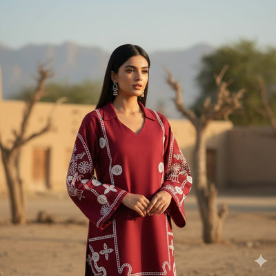 2 Piece Stitched  Lawn  Suit - Ready  to wear