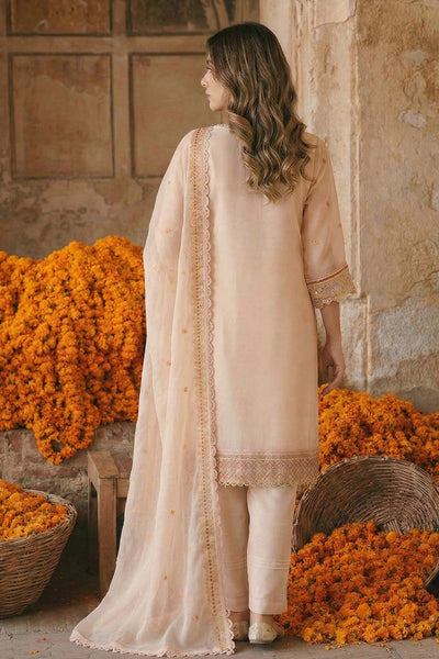 03-Piece Ready-To-Wear Luxury Chiffon Suit – Peach Beige
