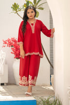 Rose 02Pcs Ready To Wear Emboridered Lawn Co-ords Sets