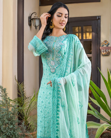 Artistic - Premium Chiffon Chikankari Collection - (DS - 03)