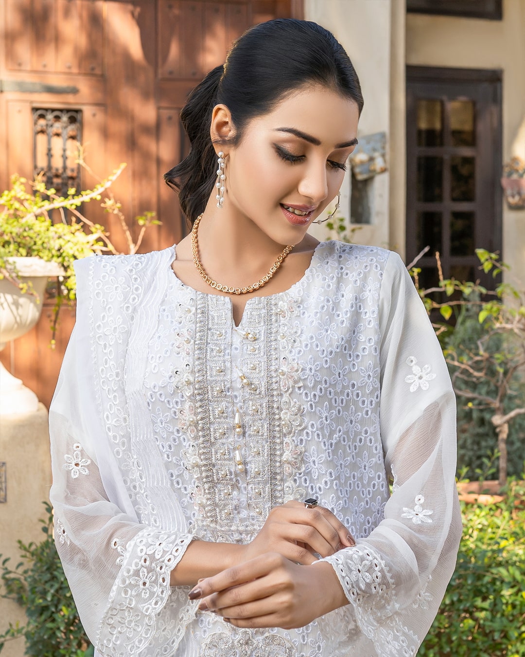 Artistic - Premium Chiffon Chikankari Collection - (DS - 06)